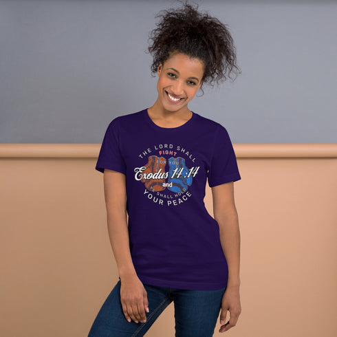 Exodus 14:14 Lord Fight Boxing Christian T-Shirt